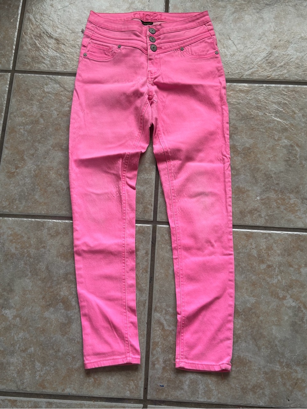 rue21 Freedom Flex Bright Pink High Waisted Skinny Jeans Size 9